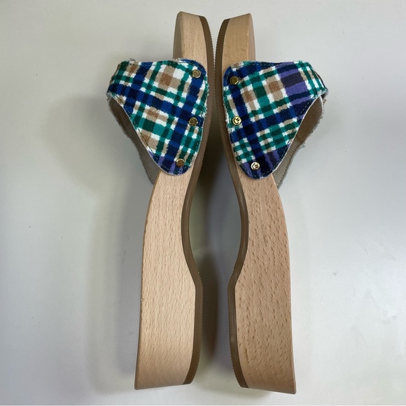 GANNI x Dr. Scholl’s Wooden Clog Sandals in Blue Iris Size 9 New in Box - Picture 9 of 14